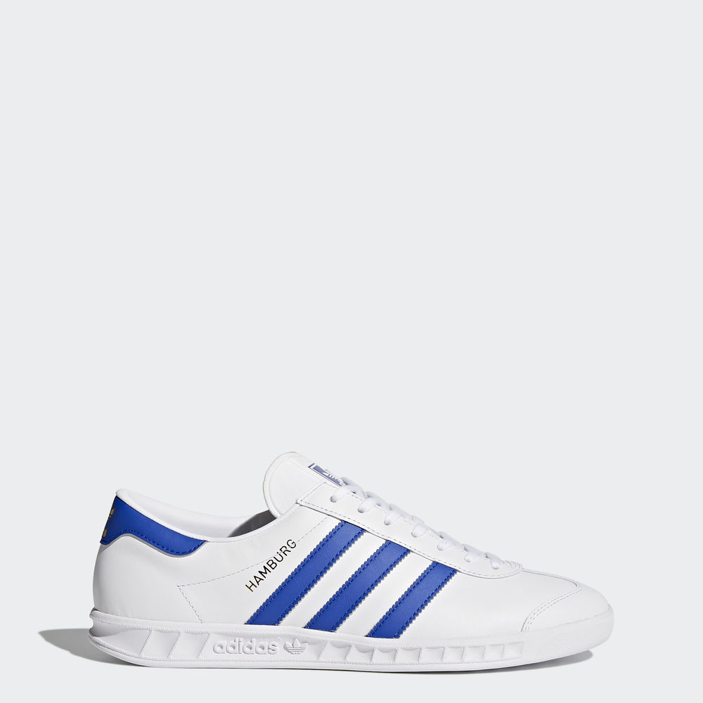 Adidas Hamburg - Originals ανδρικα - Ασπρα/Μπλε/Χρυσο Χρωμα Μεταλλικός,Μέγεθος: EU 36 – 54 2/3 (545O